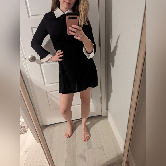 Alice + Olivia Black Collared Dress - Picture 2 of 8